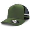 Striped Trucker Caps Olive Black White